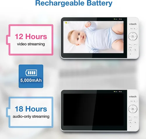Miniatura 18 de VTech Smart WiFi Baby Monitor, 2 cámaras para gemelos y dos habitaciones – Pantalla dividida de 7 pulgadas, sensor 2K, visión gran angular