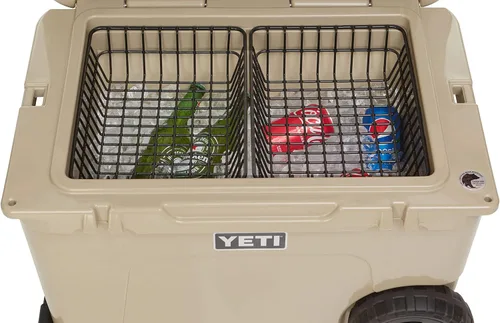Paquete de 2 cestas enfriadoras para YETI Tundra Haul, estante doble para doble almacenamiento, cesta de productos secos para enfriadores con ruedas