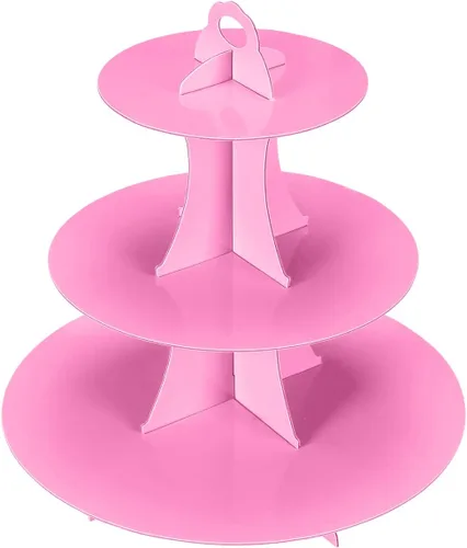 Miniatura 7 de YLDW Soporte para Cupcakes de 3 Niveles, Soporte para Pastel, Torre de Soporte para Cupcakes DIY Escalonada para Exhibiciones de Mesa de Postres