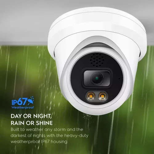 Miniatura 5 de Marquis Cámara domo de torreta IP PoE de 6MP con micrófono, gran angular de 0.110 in, visión nocturna a todo color 24/7, luz dual, resistente a