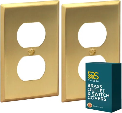 Miniatura 29 de Rio Salto BRASS - Cubierta de pared de metal dorado para toma de corriente o interruptor de luz, placa de pared resistente a la corrosión, cubierta