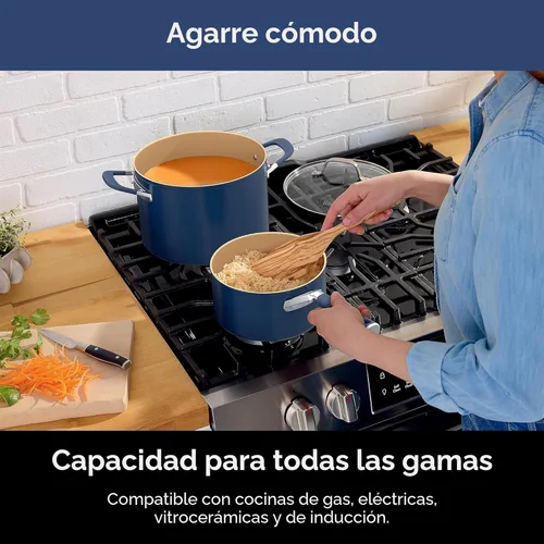 Miniatura 13 de Ninja Juego de utensilios de cocina de cerámica, Extended Life - Juego de utensilios de cocina de 11 piezas con agarre cómodo, sartenes