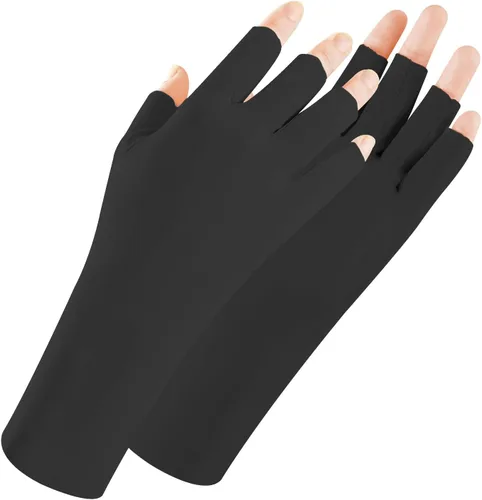 Guantes UV para manicura de gel, guantes profesionales de protección solar UV UPF50+ para lámpara de uñas, cuidado de la piel, guantes de protección