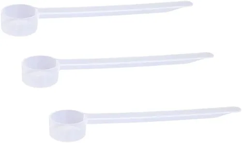 Miniatura 81 de Conjunto de 5 cucharas medidoras de plástico, 6 cucharadas (90 cc 3/8 taza 3 oz. 90 mL) con mango largo para polvos, gránulos, café, comida
