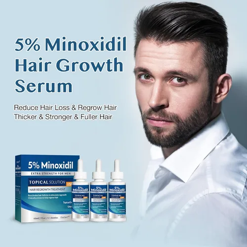 Miniatura 4 de Minoxidil al 5% para Crecimiento del Cabello para Hombres y Mujeres: Suero de Tratamiento de Regeneración de Barba Extra Fuerte con Minoxidil