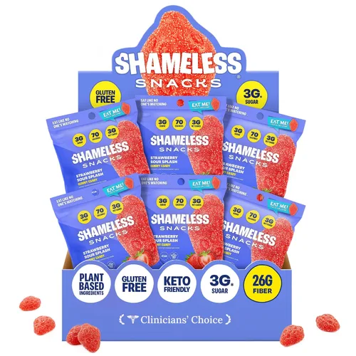 Miniatura 12 de Shameless Snacks - Aperitivos saludables bajos en calorías, gomitas keto bajas en carbohidratos (caramelo sin gluten) - Paquete de 6 Wunderlicious