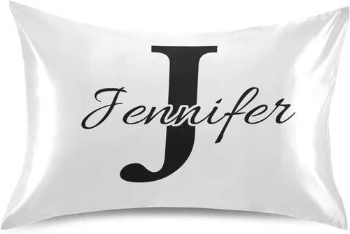 Miniatura 17 de Fundas de almohada negras personalizadas de seda con cierre de sobre, funda de almohada de satén tamaño estándar para personas que duermen