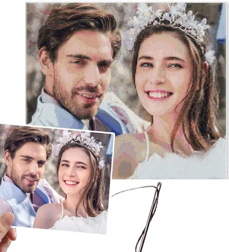 Miniatura 8 de Ayervici Kits personalizados de punto de cruz, kit de bordado con foto personalizada, haz tu propia foto, pintura de bricolaje, bordado completo