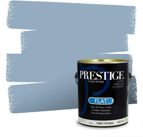 Miniatura 1223 de Pintura Exterior + imprimación PRESTIGE, todo-en-uno, 1 galón, acabado mate, color comparable al Valspar* Royal Gray* VS151-Gris real