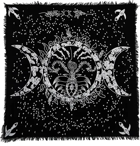 Miniatura 8 de Indian Consigners Paño de altar celta pentagrama brujería Alter Tarot Spread Top Cloth Wiccan Square Spiritual 18 por 18 Sagrado