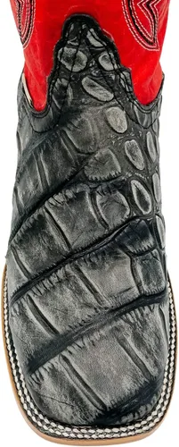 Miniatura 6 de Vaccari Levi - Botas vaqueras occidentales de cuero con estampado de cocodrilo genuino