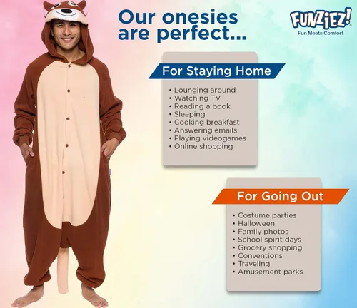 Miniatura 5 de FUNZIEZ! - Disfraz de Halloween para adultos, de animales y criaturas marinas mameluco de felpa para adultos (mujeres y hombres)
