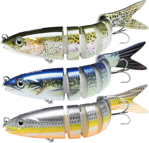 TRUSCEND Swimmax - Señuelos de pesca realistas para agua salada y agua dulce, para trucha lucioperca, lucio, salmón azul, cebo, pesca de lubina,