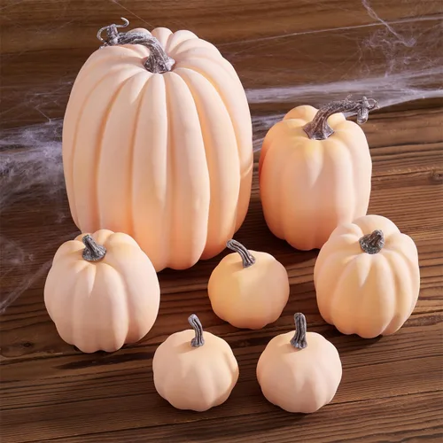 Miniatura 3 de woshilaocai 7 calabazas artificiales para decoración de otoño, cosecha, Acción de Gracias, Halloween, vacaciones, decoración de casa de campo