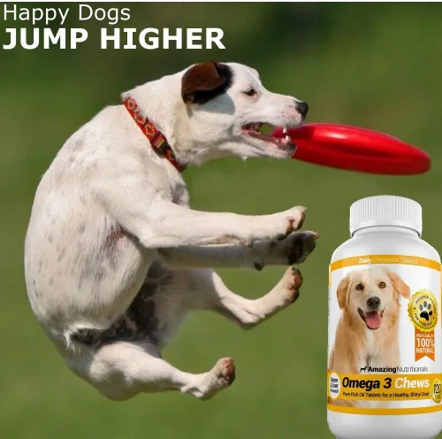 Miniatura 3 de Amazing Omega 3 para perros, suplemento de aceite de pescado, 120 masticables de tocino, vitaminas para perros para aliviar la picazón en la piel