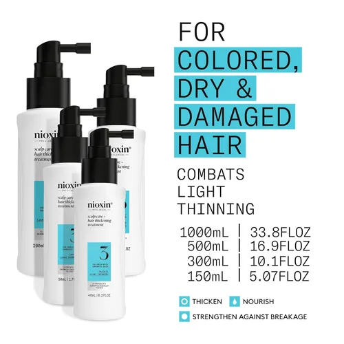 Miniatura 3 de Nioxin System 3 Scalp Care + Hair Thickening Leave-In Treatment For Colored, Dry, & Damaged Hair with Light Thinning Strengthen & Nourish with