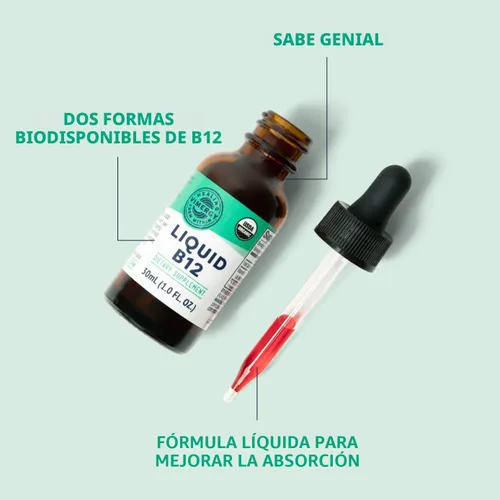 Miniatura 3 de Vimergy Suplemento orgánico de vitamina B12 líquida USDA de 2500 mcg, metilcobalamina y adenosilcobalamina, apoyo energético, veganas, vitaminas B12
