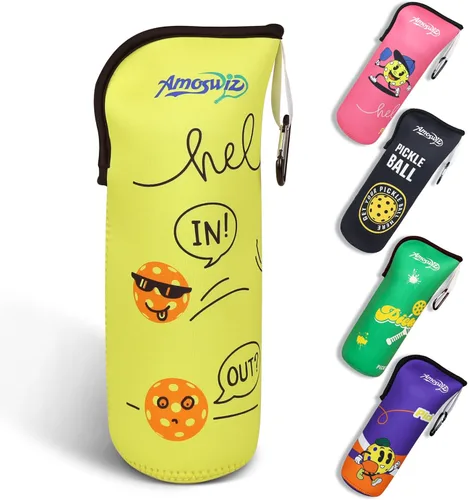 Miniatura 7 de Soporte para pelotas de pickleball – 1 bolsa de almacenamiento para pelotas, bolsa de tenis portátil con gancho para valla, soporte de botella