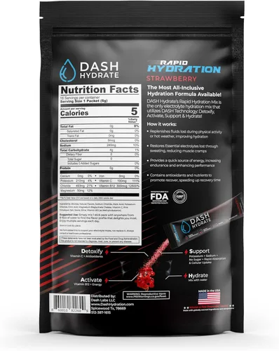 Miniatura 7 de Dash Hydrate Paquetes de mezcla de bebidas con electrolitos de hidratación rápida, absorción y recuperación rápida sin azúcar, activa la energía