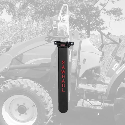 Miniatura 2 de SawHaul Soporte universal para motosierra para tractor, fabricado en Kansas, Estados Unidos, portatosierra de montaje fijo (20 pulgadas, verde)