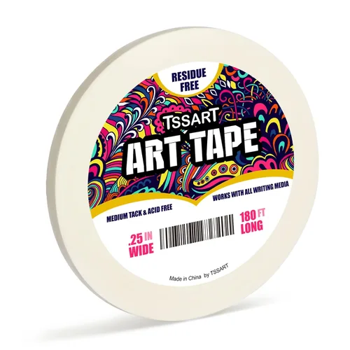 Cinta adhesiva blanca para arte de tacto medio - Cinta adhesiva de artistas para dibujo de arte, pintura de acuarela, enmarcado de lienzo - Libre de
