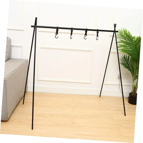 Miniatura 6 de BESPORTBLE Juego de camping plegable para lavandería, colgador de ropa, trípode para acampar al aire libre, soporte de aleación de aluminio
