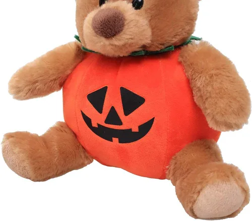 Miniatura 6 de Plushland Oso de peluche de Halloween con disfraz de calabaza, juguete suave, regalos para niños, 9 pulgadas