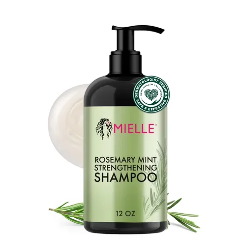 Mielle Organics - Champú fortalecedor de romero y menta con biotina - Champú hidratante para cabello de mujeres y hombres para limpiar suavemente,