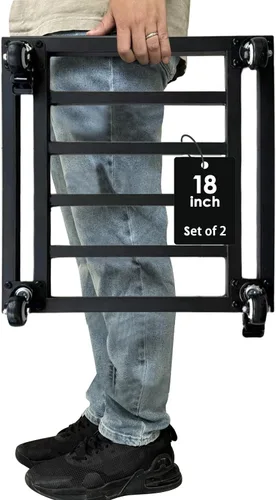 Miniatura 10 de Soporte cuadrado para plantas de 18 pulgadas con ruedas, resistente, organizador grande de metal para plantas en interiores y exteriores, plataforma