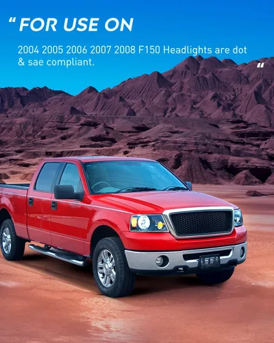 Miniatura 8 de Nilight 2004 2005 2006 2007 2008 F150 Faros, conjunto de faros para 2006 Lincoln Mark LT Negro, kit de repuesto de faros, carcasa negra, reflector
