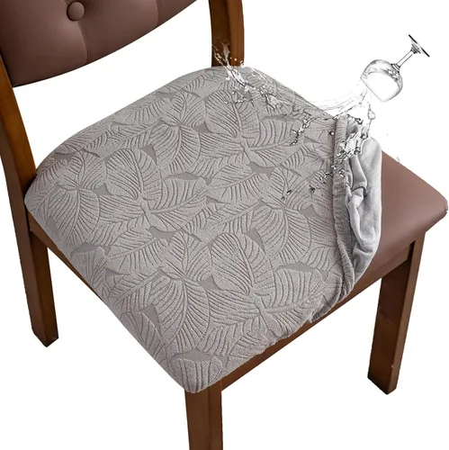 Miniatura 11 de Funda de asiento impermeable para silla de comedor, fundas de asiento lavables para sillas de cocina (negro, 4 piezas)