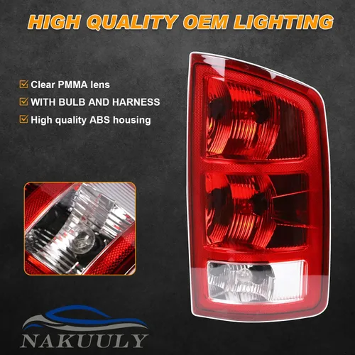 Miniatura 6 de Conjunto de Luces Traseras Compatible con 2002-2006 Dodge Ram 1500 2500 3500 Pickup, Tipo Halógeno NO LED, Modelo para Conductor y Acompañante