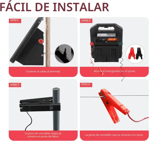 Miniatura 8 de Andmon MINI250 Cargador solar para cerca eléctrica con modo día o noche, 0.18 Joule Cargador solar para cerca portátil