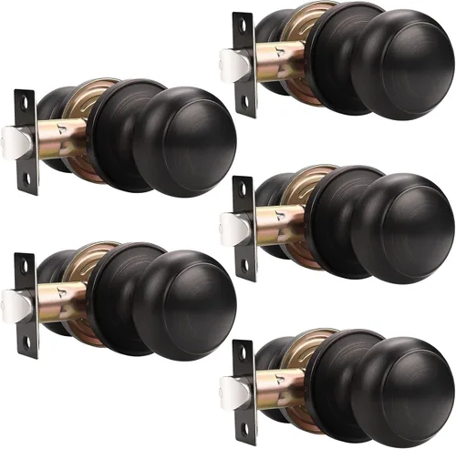 Miniatura 29 de Probrico (paquete de 10 perillas redondas para puertas de paso (sin bloqueo), perillas sin llave para cerraduras de puertas interiores/exteriores