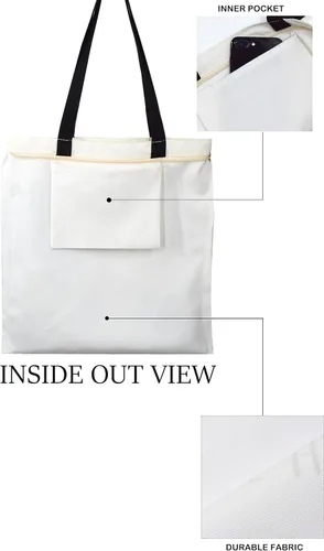 Miniatura 8 de TeeYee Bolsa de lona para compras, bolsa de playa ligera con asas, bolsas de comestibles reutilizables, adecuadas para actividades de regalo