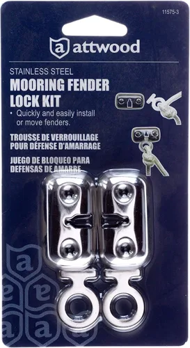 Miniatura 4 de Attwood 11575-3 Kit de bloqueo de guardabarros de barco de acero inoxidable - Par