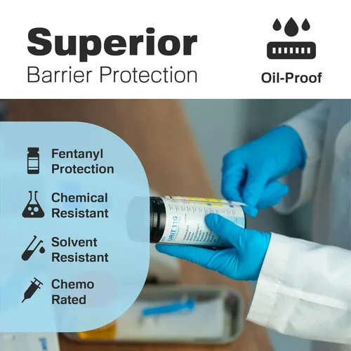 Miniatura 5 de Raxwell Guantes de nitrilo grandes, protección para examen resistentes a productos químicos, guantes desechables grandes, con agarre texturizado