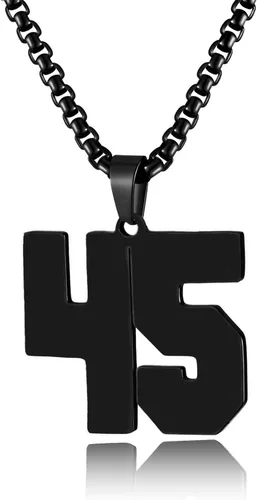Miniatura 173 de Collar de Número Dorado para Hombre, Cadena de Acero Inoxidable con Colgante de Número para Atletas, Joyería Deportiva Personalizada para Niños