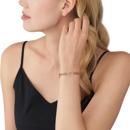 Miniatura 2 de Michael Kors Pulsera de cadena de acero inoxidable para mujer con detalles de cristal Acero inoxidable