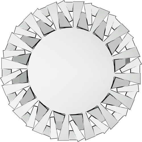 Miniatura 8 de Espejo Decorativo Redondo Plateado: 31.5 in Pared Vanity-Mirror Biselado Elegante espejo de cristal circular para baño con elegantes bordes