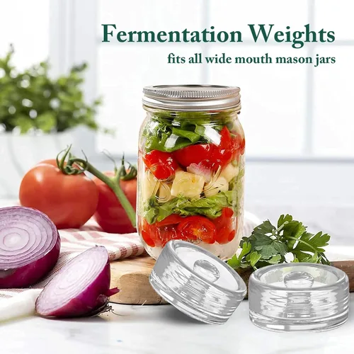 Miniatura 5 de Pesas de vidrio de fermentación con mango de fácil agarre para frascos Mason, sin plomo, lavables (2 piezas)
