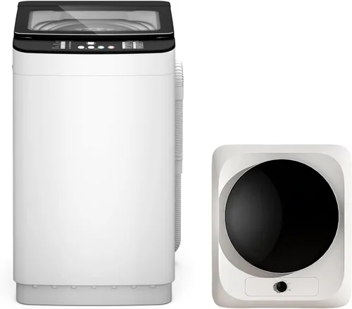 Miniatura 8 de Zynkez - Lavadora y secadora combinada de 18 libras y 10 libras, juego de lavandería portátil completamente automático con 7 programas de lavado, 5