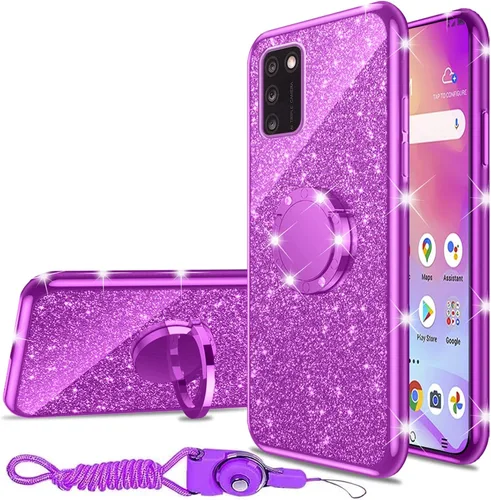 nancheng Funda de teléfono para TCL A3X (A600DL), funda para Alcatel TCL A3X niñas y mujeres, bonita funda de silicona transparente con purpurina y
