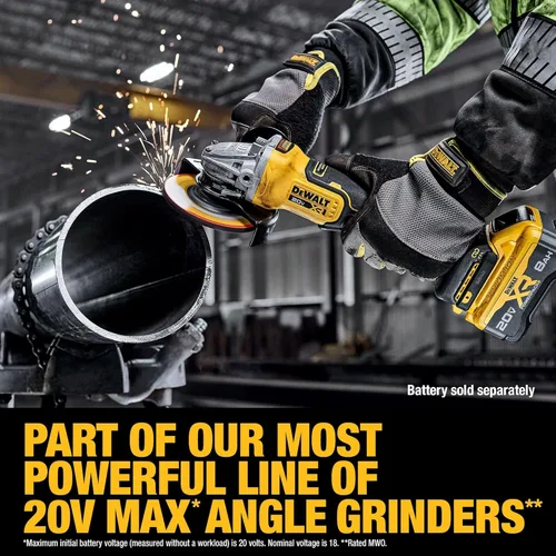 Miniatura 3 de DEWALT Amoladora angular inalámbrica sin escobillas de 20V MAX XR, 4-1/2 pulg. - 5 in., Velocidad variable, antirrotación, interruptor de paleta
