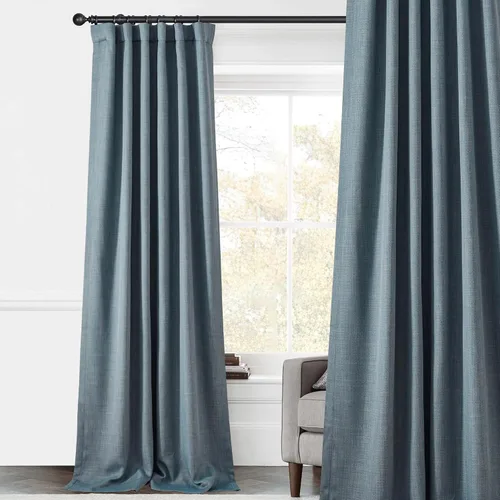 Miniatura 13 de StangH - Cortinas de lino primitivo 100% opacas, paneles pesados para dormitorio, dobles capas con lengüeta trasera, tratamientos para ventanas
