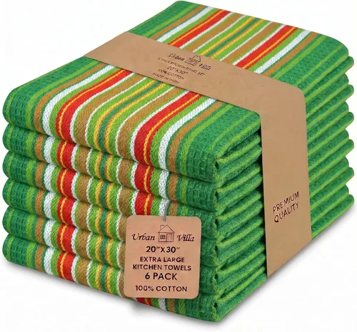 Miniatura 137 de Urban Villa Toallas de cocina 100% algodón, paquete de 6, altamente absorbentes, de secado rápido, súper suaves, de primera calidad, para cocina