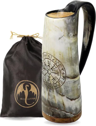 Taza de café vikingo para beber, 12 onzas, regalos para hombres y mujeres, cuerno de buey real, grado alimenticio, medieval, líquidos calientes y