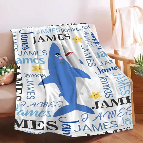 Miniatura 11 de Manta de tiburón de dibujos animados, regalos para niñas y niños, regalos para amantes de los tiburones, manta de tiburón, regalos para niños