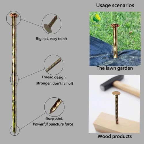 Miniatura 4 de 22 estacas de paisaje de 8 pulgadas, picos de paisaje galvanizados de metal en espiral, clavos de jardín para césped artificial, bordes de Paquete