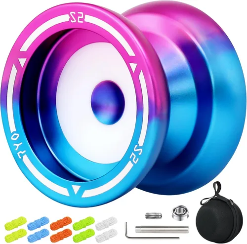 Miniatura 8 de Yoyo profesional S2 para niños y adultos, Yo Yo Yo de metal sensible Yoyo que no responde, yoyo de doble propósito + rodamiento KK + 10 cuerdas +